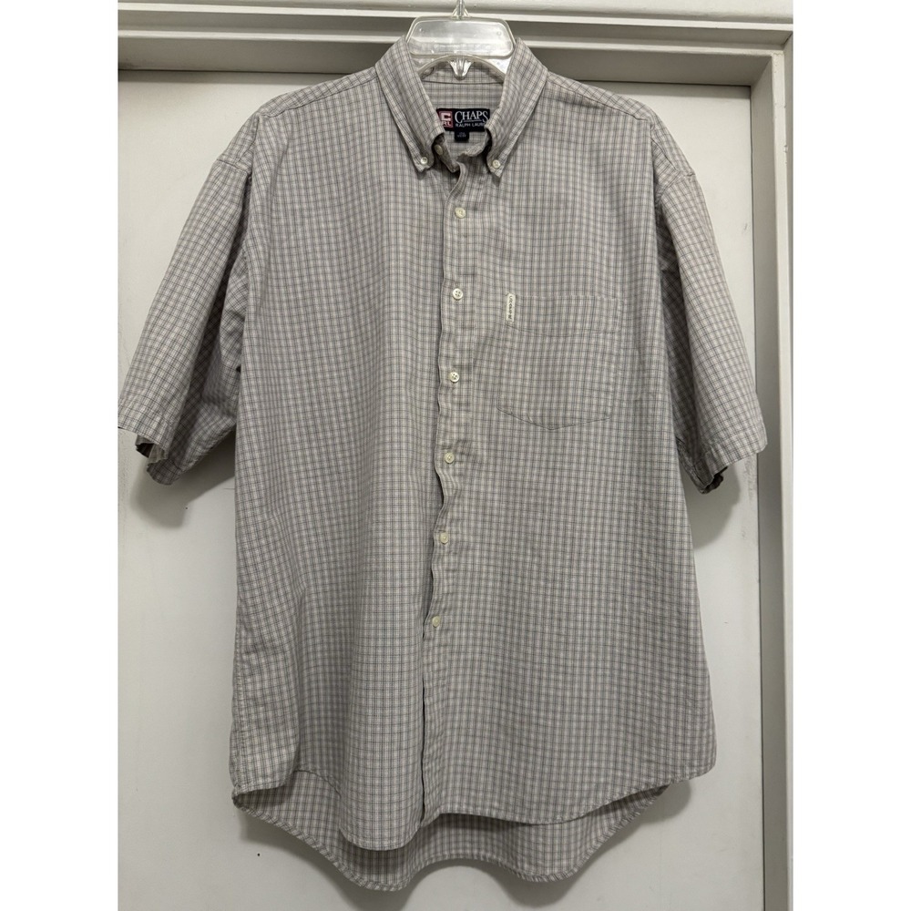 Chaps Ralph Lauren Short Sleeve Button Down Shirt - Size 17.5; 34/35
